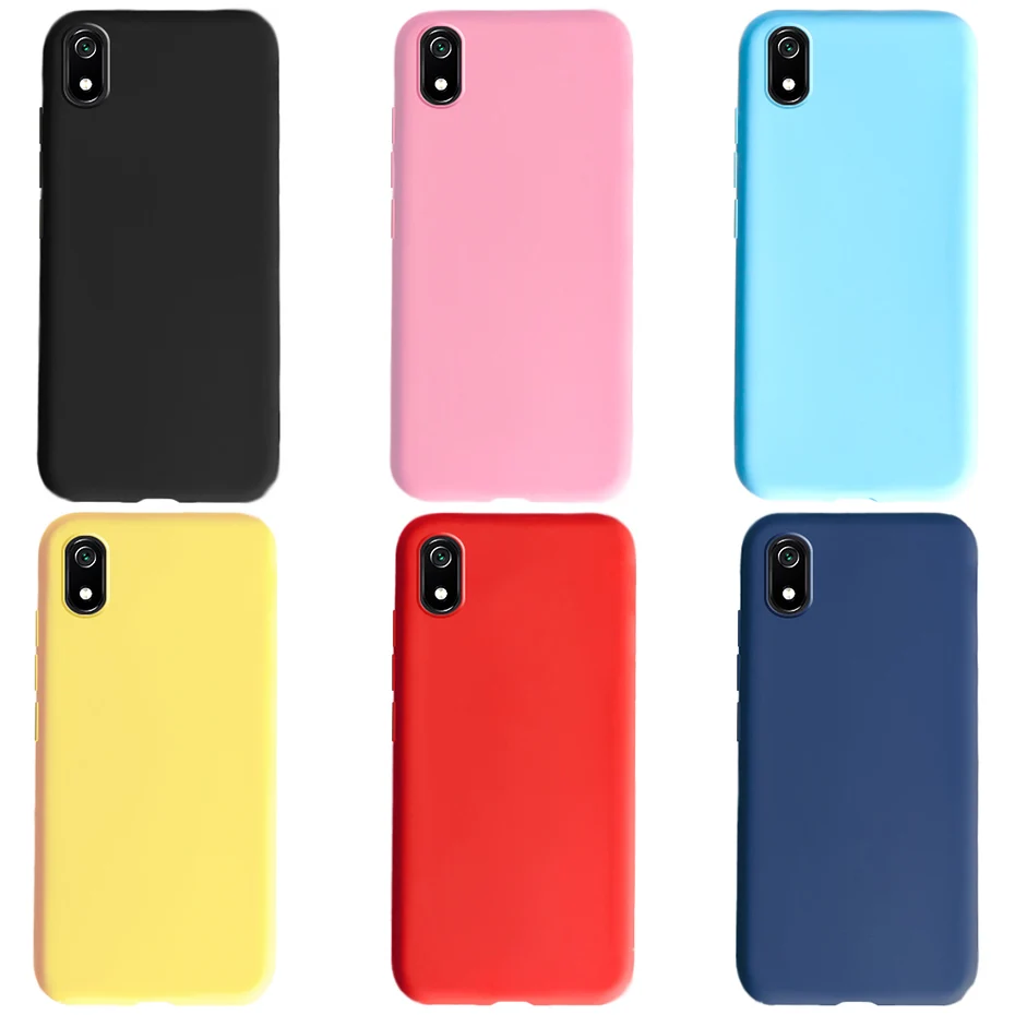 

For Cover Xiaomi Redmi 7A Case solid candy color silicone Back Cover for Xiaomi Redmi 7A Phone Case Redmi 7A 7 A Redmi7A Cases