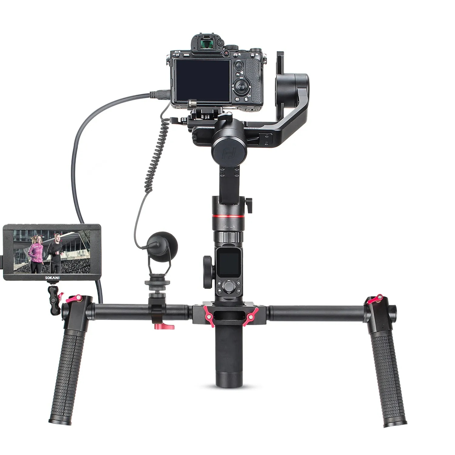 Feiyu AK2000 w/с двумя рукоятками комплект FeiyuTech 3-осевой портативный монопод с шарнирным замком для беззеркальной камеры DSLR стабилизатор для sony цифровой зеркальной камеры Canon Nikon Камера