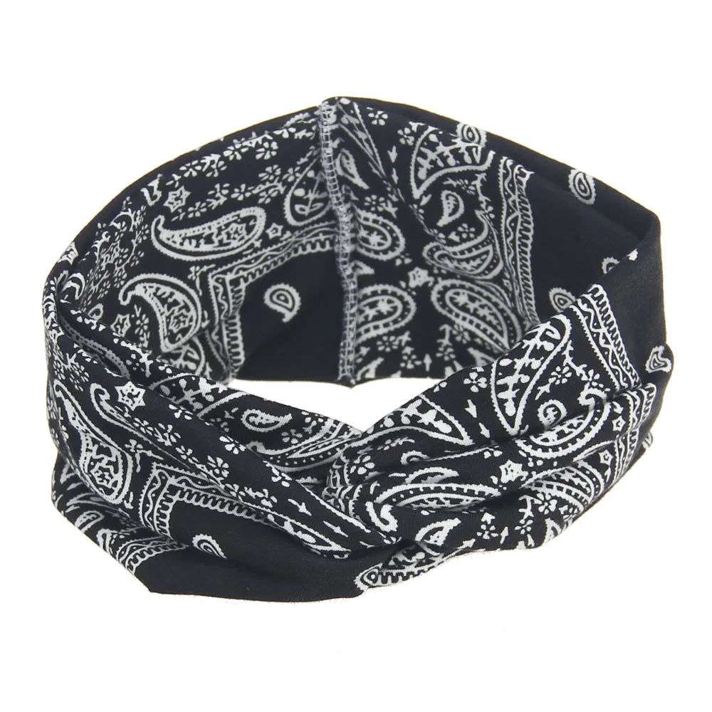 

BIG BABY Women Yoga Sport Elastic Floral Hair Band Headband Turban Twisted Knotted hair accessories for women #P