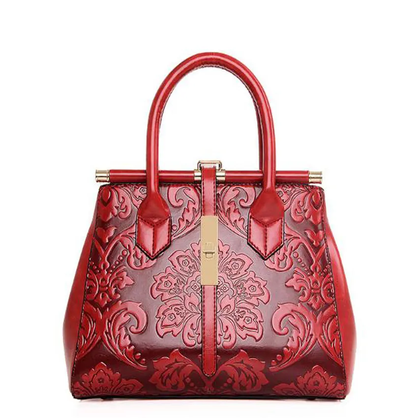 

Fashion Embossed Leather Brand Women Handbag Quality Women Bag Vintage Messenger Shoulder Bag Chinese Style Ladie Bag sac a main