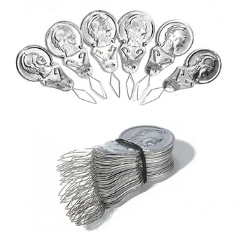

Needle Threaders 50Pcs/Lot Hot Sliver Bow Wire Needle Threader Hand Machine Sewing Stitch Insertion Tool