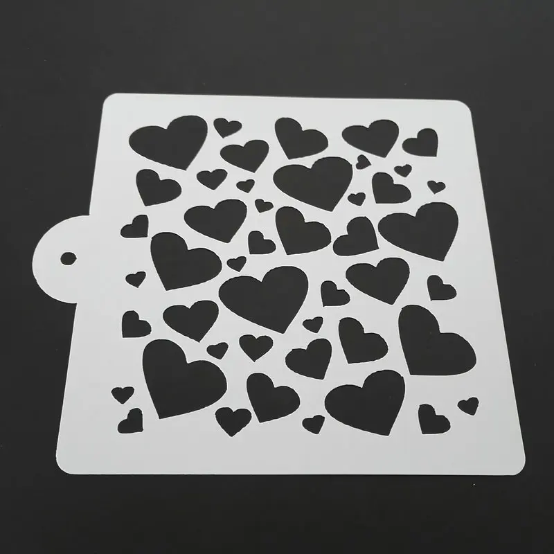 5 inch mini love heart cake stencil plastic stencil