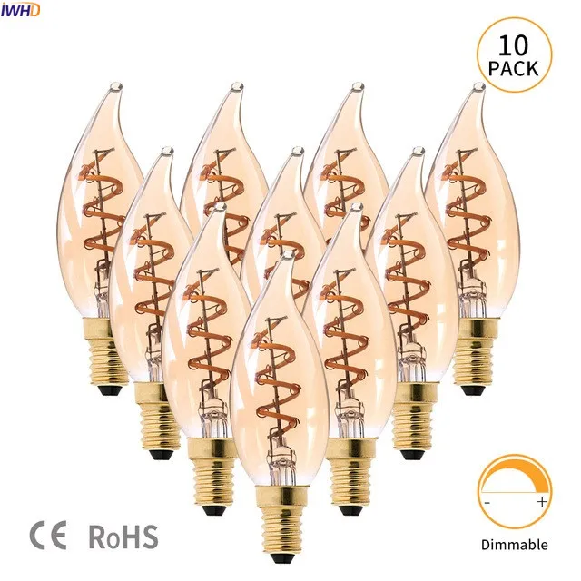 IWHD C35 E14 Bombilla Edison светильник лампа 3W 220V Светодиодный промышленный украшения