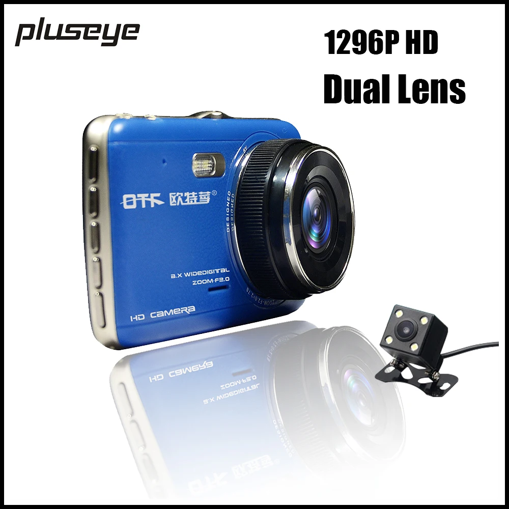 1296P Ultra HD Car DVR Dual Lens Dash Cam 4.0 Inch IPS Screen,Night ...