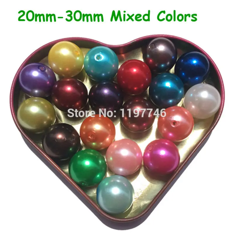 Chunky Bead Pearl Beads for Jewelry Making 6mm to 30mm retro Loose Pearl Bead for Kids A65 Royal Blue Round Pearls