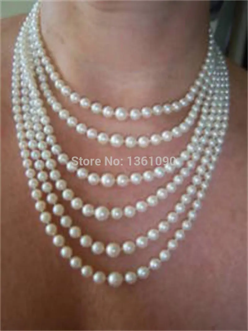 

000473 80" 8-9mm natural round south sea white pearl necklace 14k (A0511)