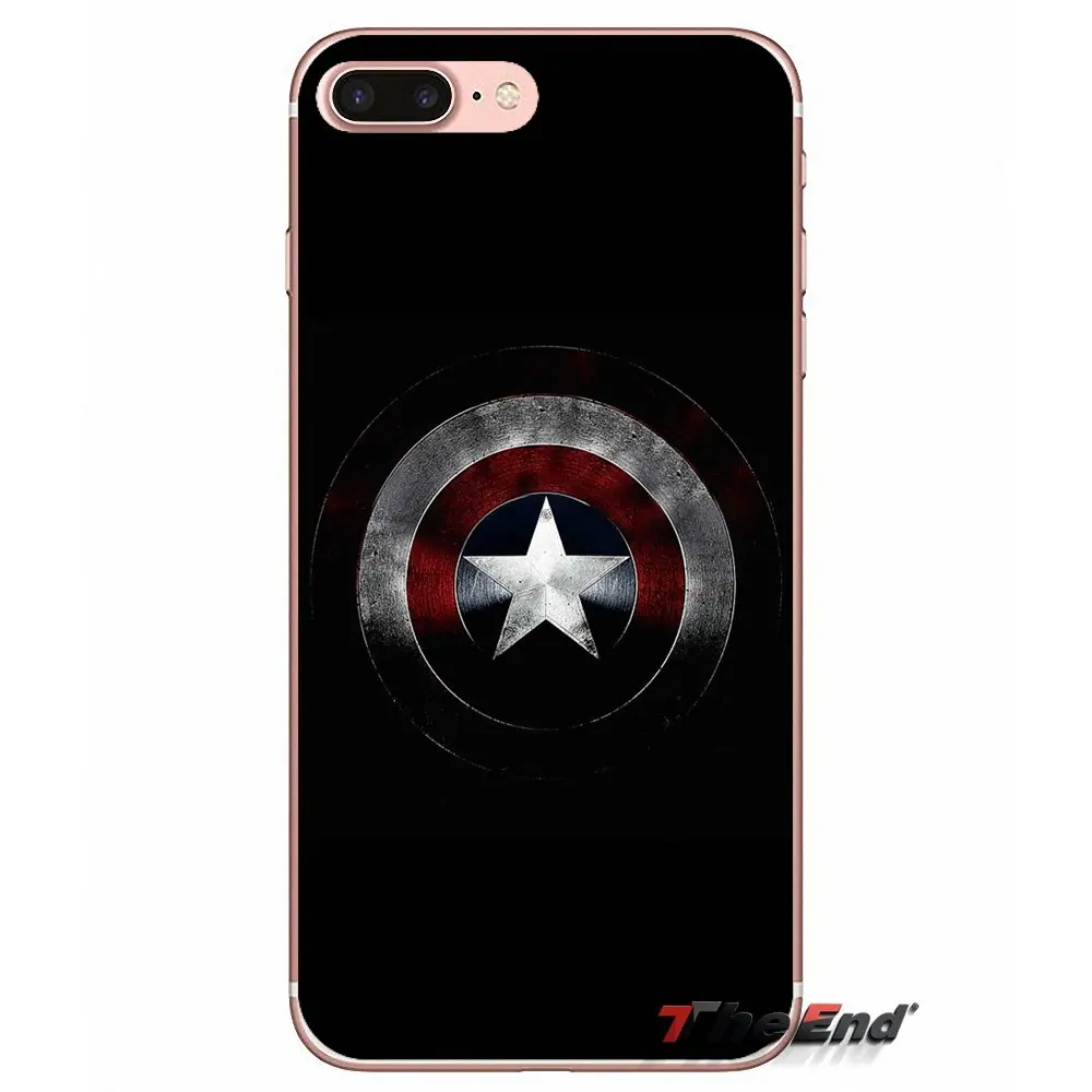 Для Apple iPhone X 4 4S 5 5S SE 5C 6 6S 7 8 Plus 6Plus 7plus 8plus Fundas Coque Captain America Shield мягкий чехол для