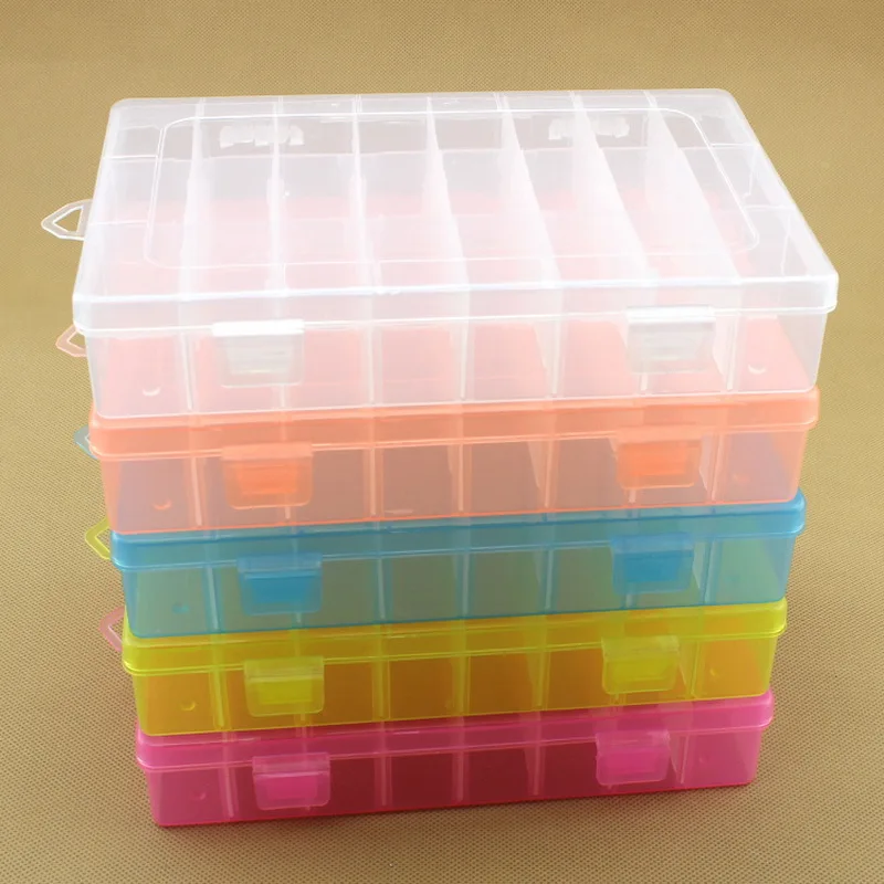 Urijk 24 сетчатый инструмент коробка 190*130*36 мм красочный пластиковый ящик для хранения ювелирных изделий электронные части винты аксессуары сохранить