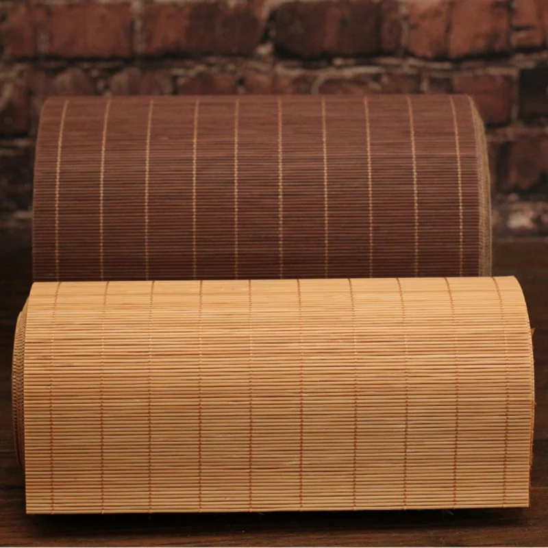 

Teaism Bamboo Mat Kitchen Tea Table Solid Placemat for Tea Tableware Insulation Pad Tea Curtain Teahouse Decoration Supplies