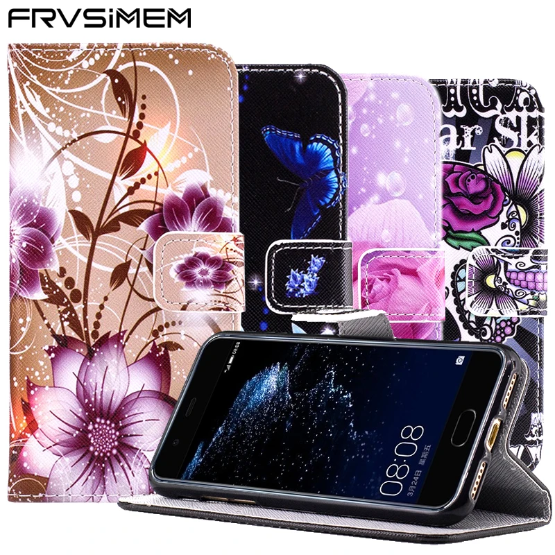 Frvsimem чехол для Huawei Y5 II Y5II P8 Lite 2017 P9 Mini P10 Honor 6C 6X кошелек искусственная кожа + ТПУ