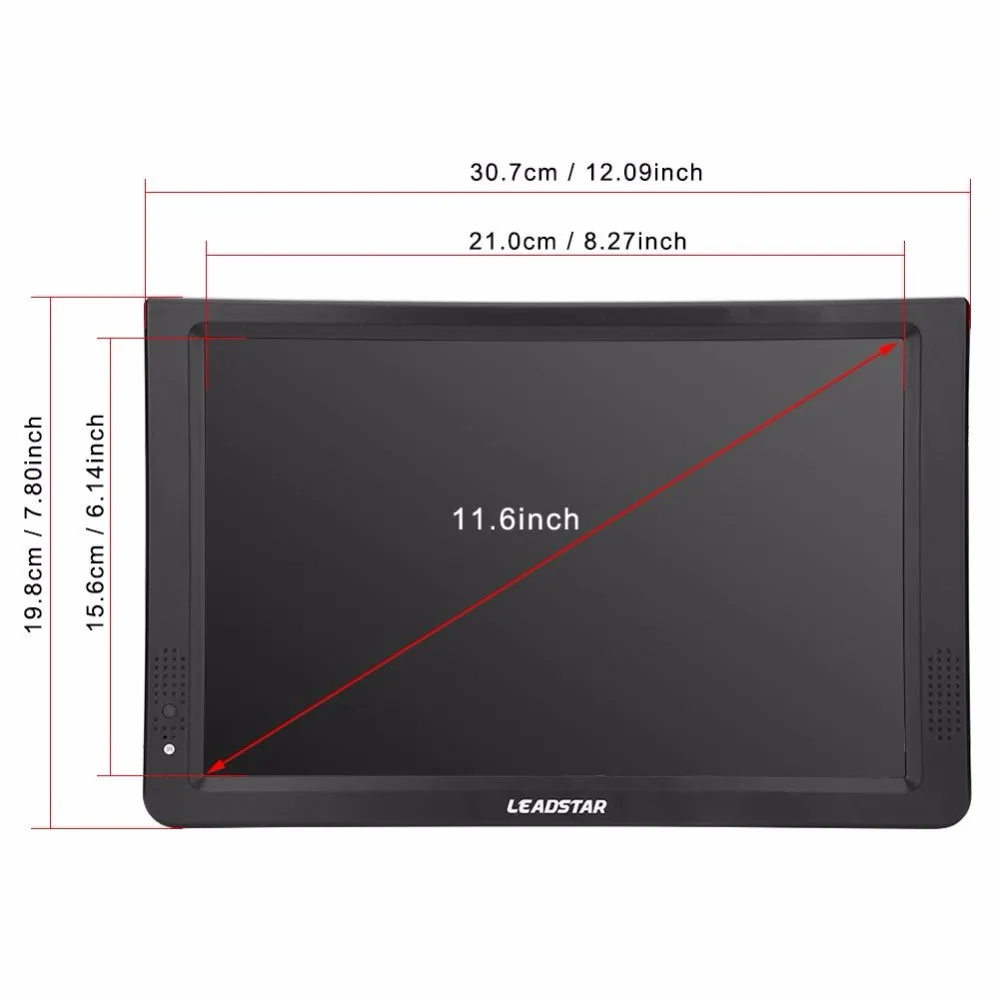 11," DVB-T2/T Портативный Televsion 1280*800 TFT-LED Мини Автомобильный цифровой аналоговый ТВ со встроенными динамиками Поддержка HDMI/VGA EU Plug