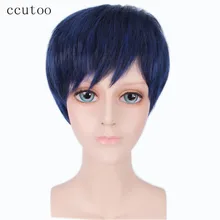 Ccutoo 1" Синие Короткие слоистые синтетические волосы теплостойкое волокно Aomine Daiki косплей парик