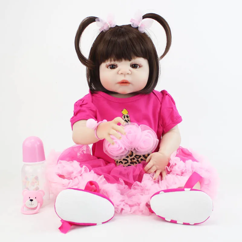 55 см полное тело силикона Reborn Baby кукла игрушка для девочки Boneca винил новорожденных принцесса младенцев Bebe, живой подарок на день рождения