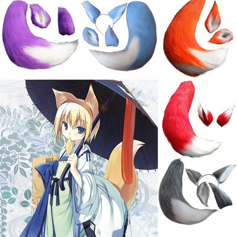 

Takerlama Anime Spice and Wolf Holo Fox Kamisama Kiss Kamisama Hajimemashita Plush Tail Ears Cosplay Prop