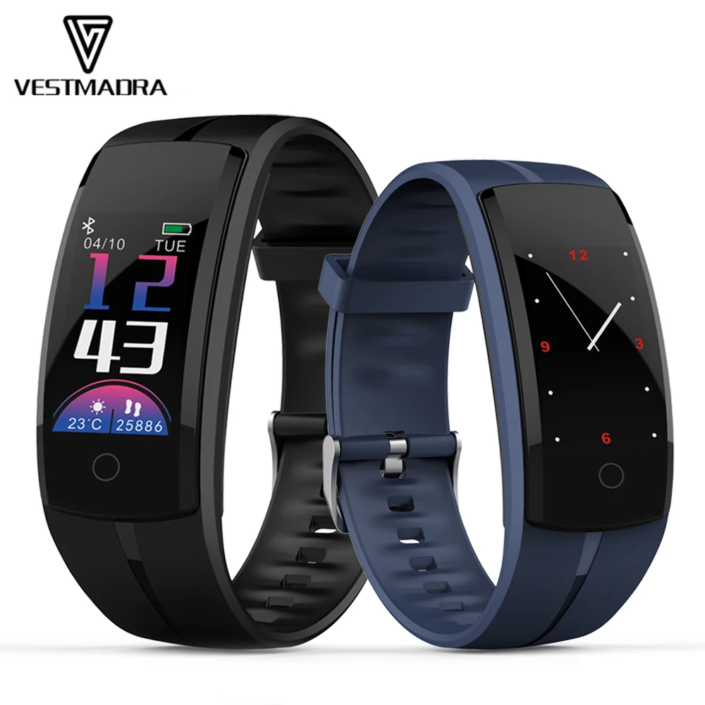 

VESTMADRA QS100 Smart Bracelet IP67 Waterproof Blood Pressure Heart Rate Monitor Fitness Tracker Smart Wristband for Android IOS