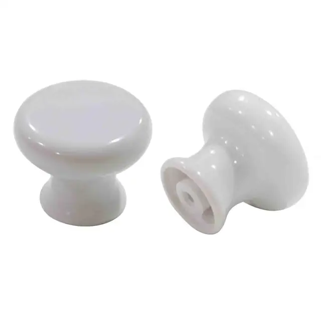Probrico 5 PCS Plastic Kitchen Knob White Furniture Drawer