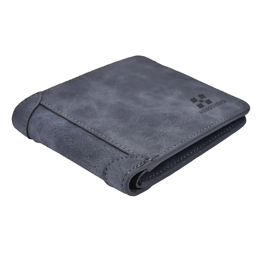 

HengSheng Men Brand Wallet Horizontal Trifold Stone pattern Short Scrub PU Short Wallet Cards Holder Organizer Purse PH004H