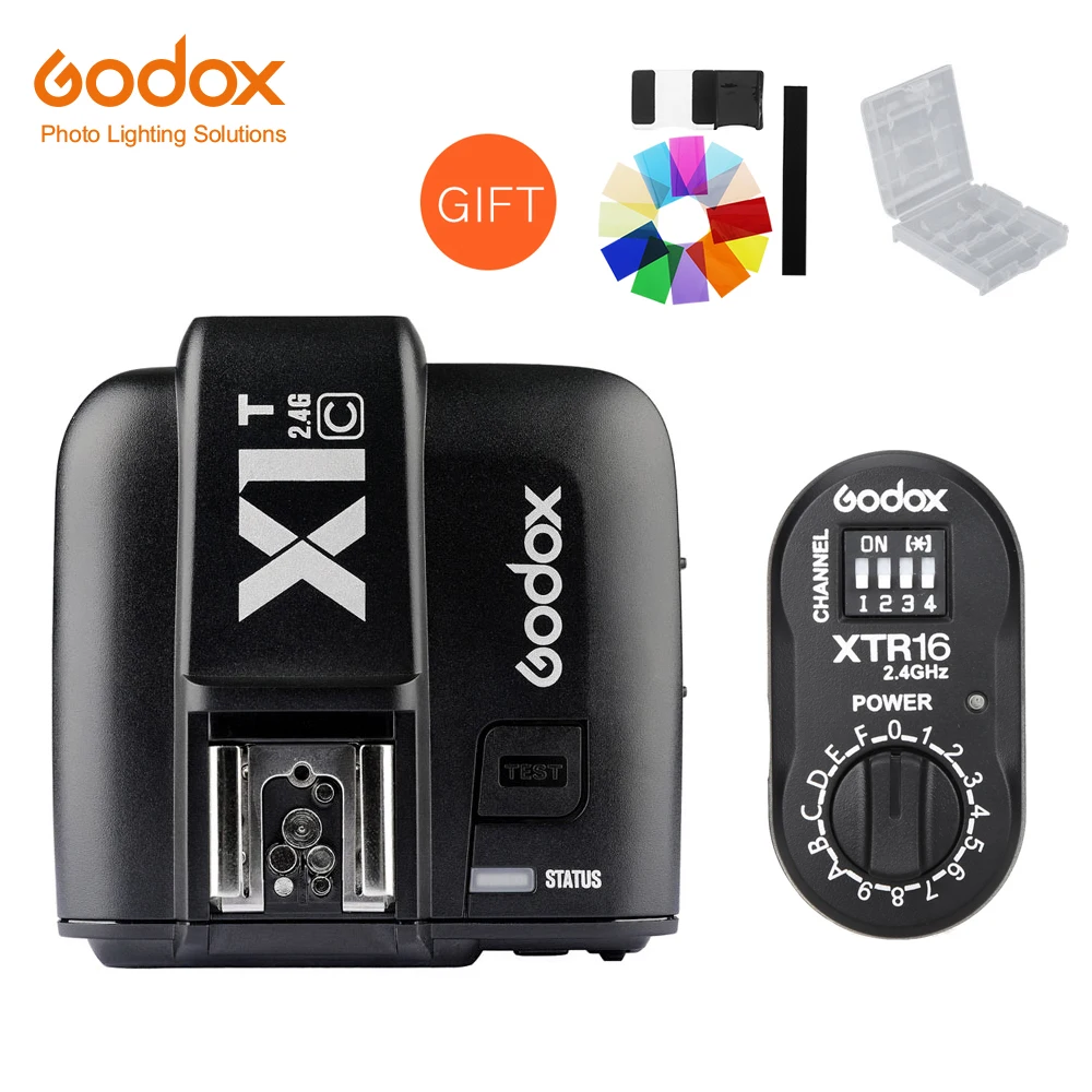 

Godox XTR-16 Wireless 2.4G Power Control Flash Receivers + X1T-C TTL Wireless Transmitter for Canon Godox DE300 DE400 SK400