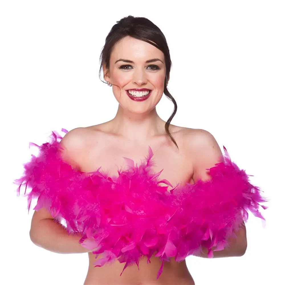 

Clothing Accessories Turkey Feather Strip Fluffy Hot Pink Boa Birthday Holiday Party Wedding Decorations Supplies 2 yards\lot