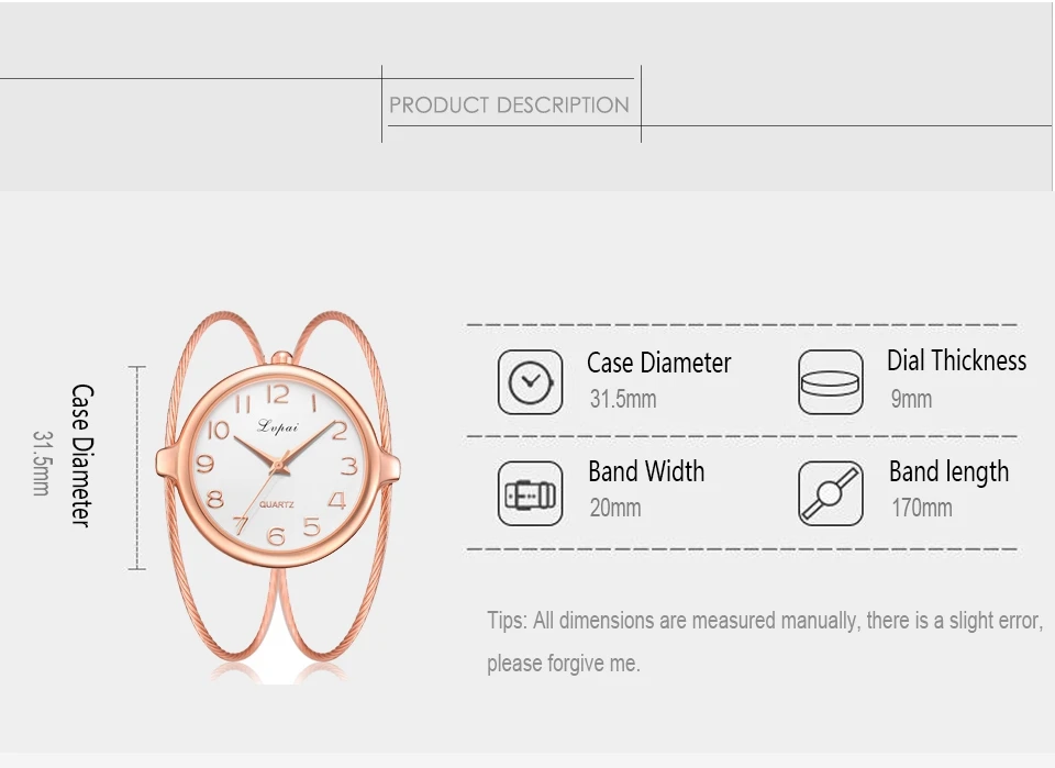 Женские модные роскошные часы браслет кварцевые часы розовое золото маленькие и изысканные Lvpai Брендовые женские повседневные часы LP353