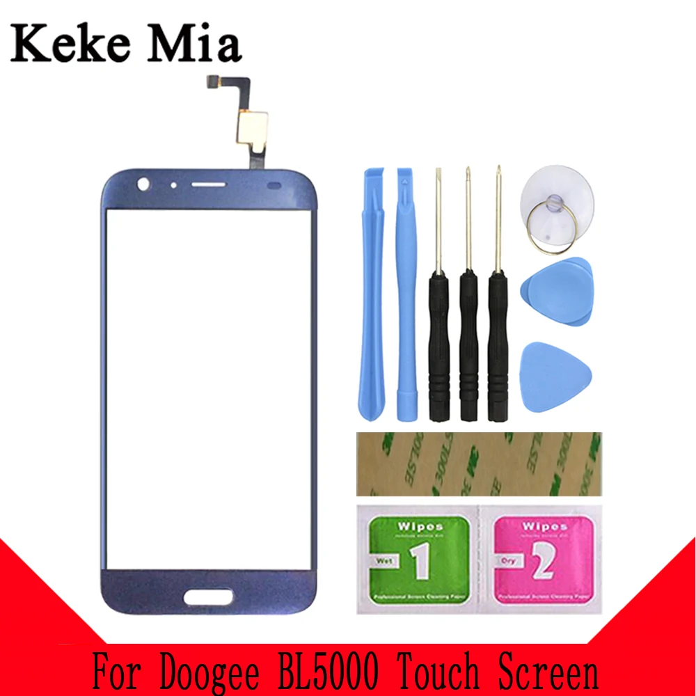 Keke Миа 5,5 дюймов Для Doogee bl5000 Сенсорная панель дигитайзер Переднее стекло Замена объектива Запчасти BL 5000 инструменты - Цвет: Whihe With Tools