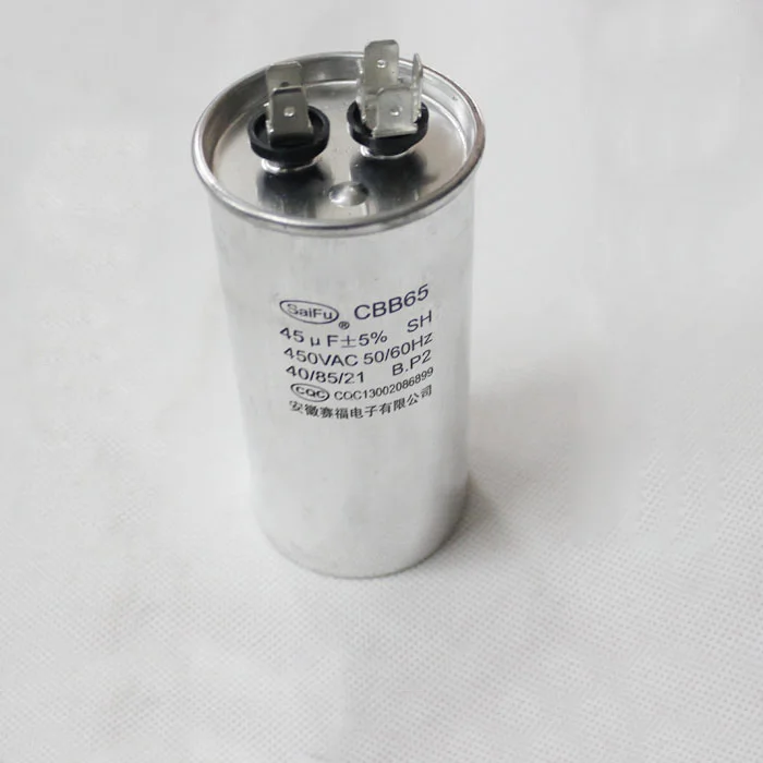 CBB65 45uF 450VAC Air Conditioner Capacitor,45mf 450VAC Washing Machine