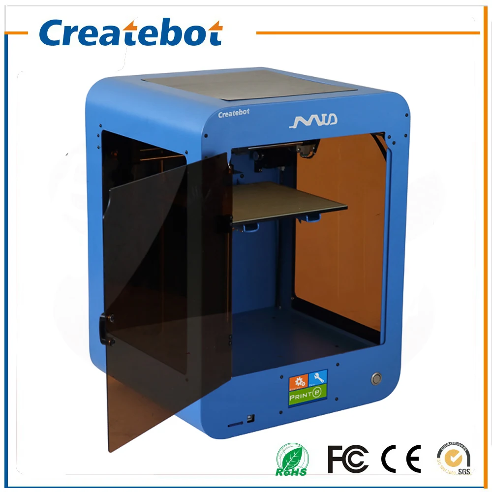  Createbot MID 3D Printer Touch screen 205*205*250mm Build Size 3d Printer Kit With 1KG Filament+8GB SD card for free 