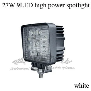 wholesale 9LED 27W Square universal Spotlight daytime running light 12-24V high power LED white color in free shipping | Автомобили и