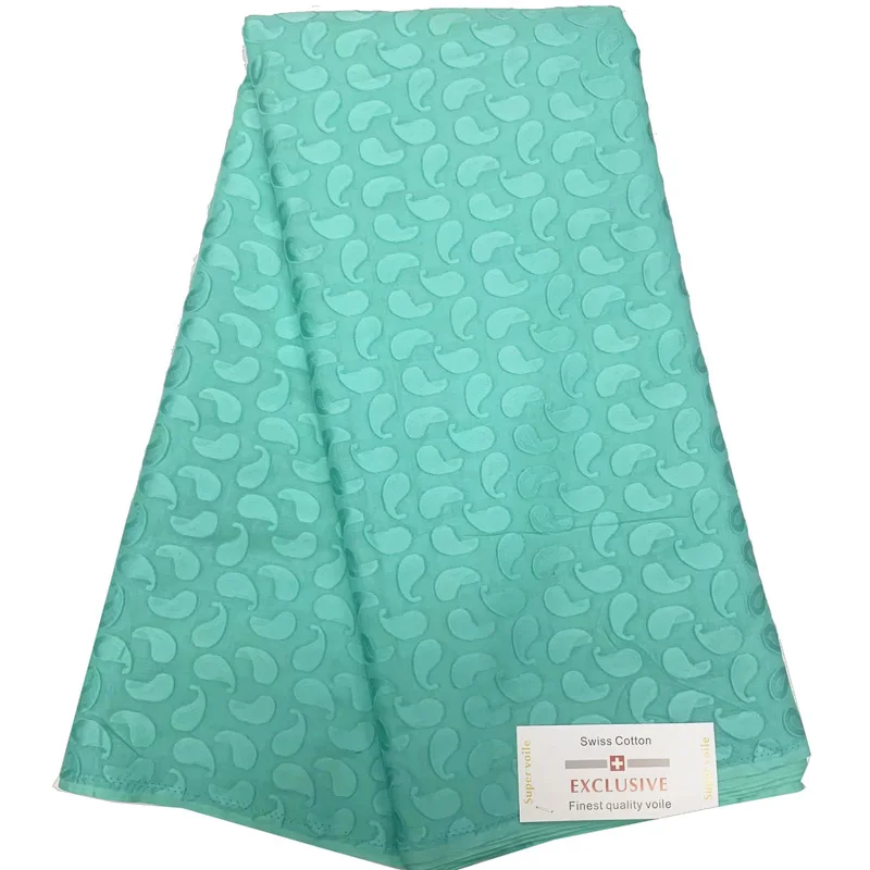 

5yards/pc high quality soft Swiss voile lace fabric mint green African 100% cotton voile lace fabric for party dress DBL20