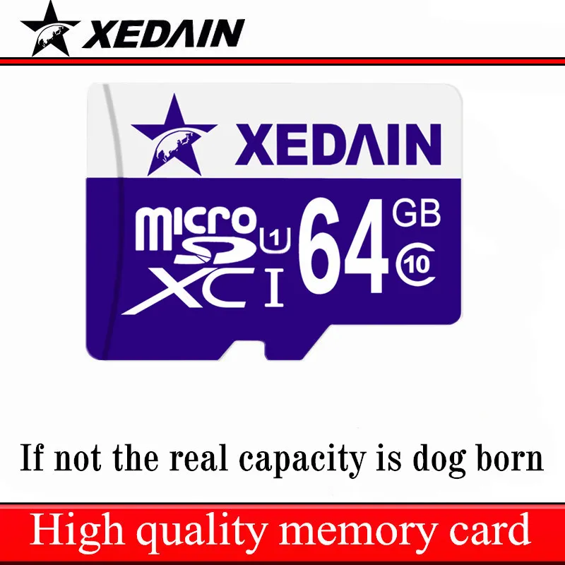 Подлинная Полный Ёмкость Китай Micro SD карты памяти бренд 16 ГБ 32 ГБ 64 ГБ Class 10 TF SD карты проверки флэш-хорошо использовать XEDAIN