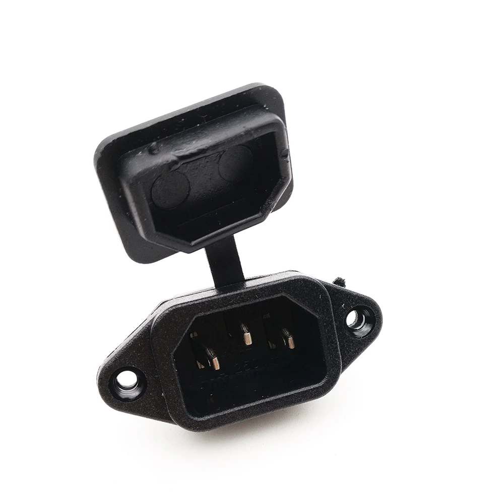 

IEC320 C14 Ac 250V 10A Panel Mounted Male Power Inlet Socket Adapter Connector W Spring Loaded Cover