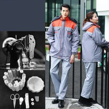 Мужская/Женская рабочая одежда с длинным рукавом, зимняя утолщенная Униформа безопасности, Рабочая одежда для Ремонтника, машинного ремонта(только пальто