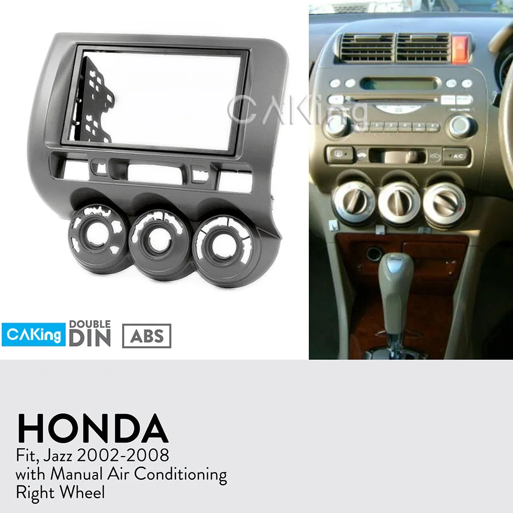 

Car Fascia Radio Panel for Honda Jazz,Fit,City 2002-2008 (Manual Aircon)(Right Wheel) Dash Kit Install Facia Plate Bezel Adapter