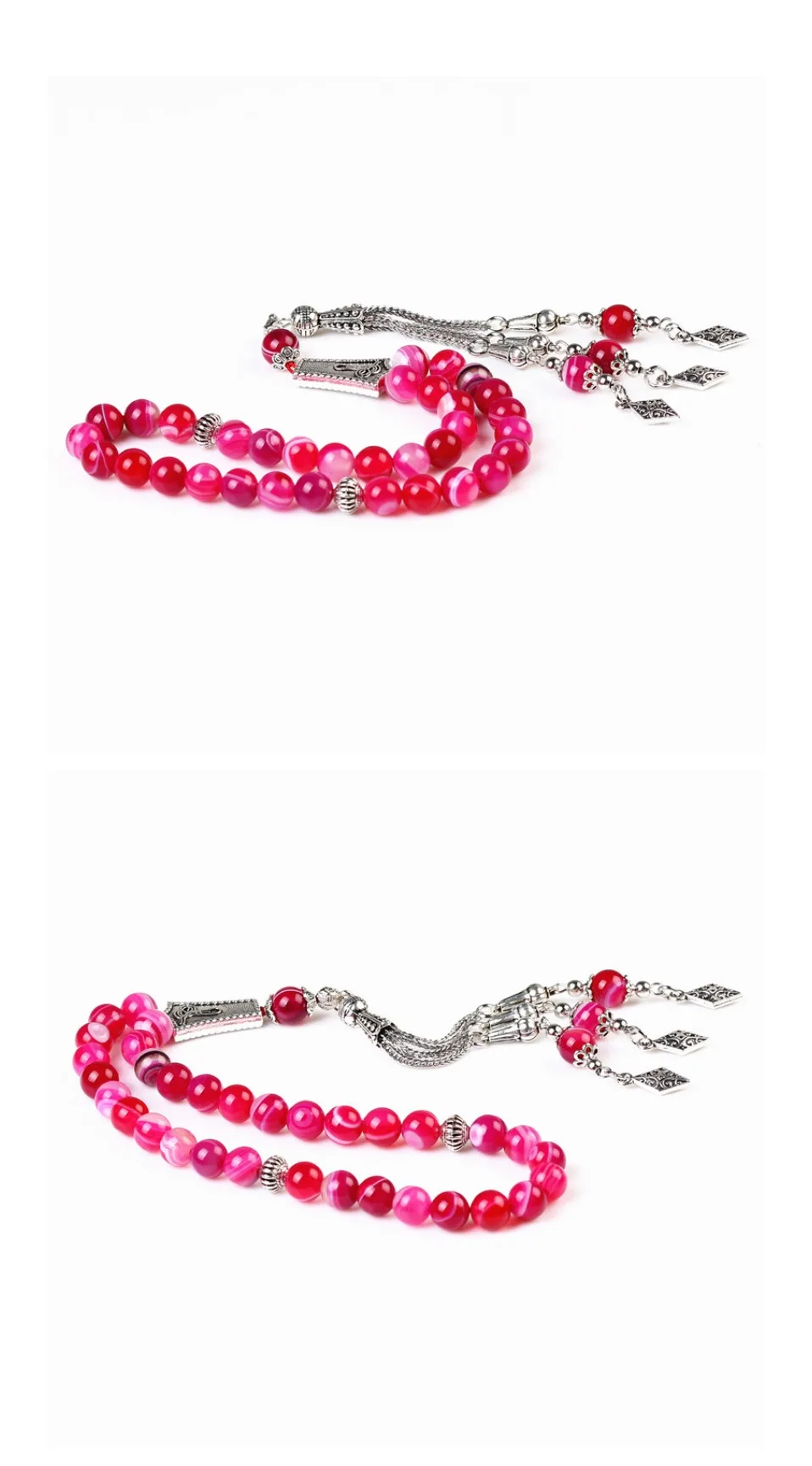LOSHEREN Onxy 33 Tasbih человека Роза агатовый камень новый браслеты на руку Misbaha интимные аксессуары молитва бусины украшения для Подарки Для Семьи