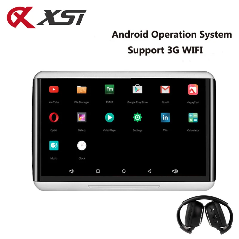 XST 10 6 дюймовый Android 6. 0 1 HD 1080P видео 3G WIFI Автомобильный подголовник монитор емкости