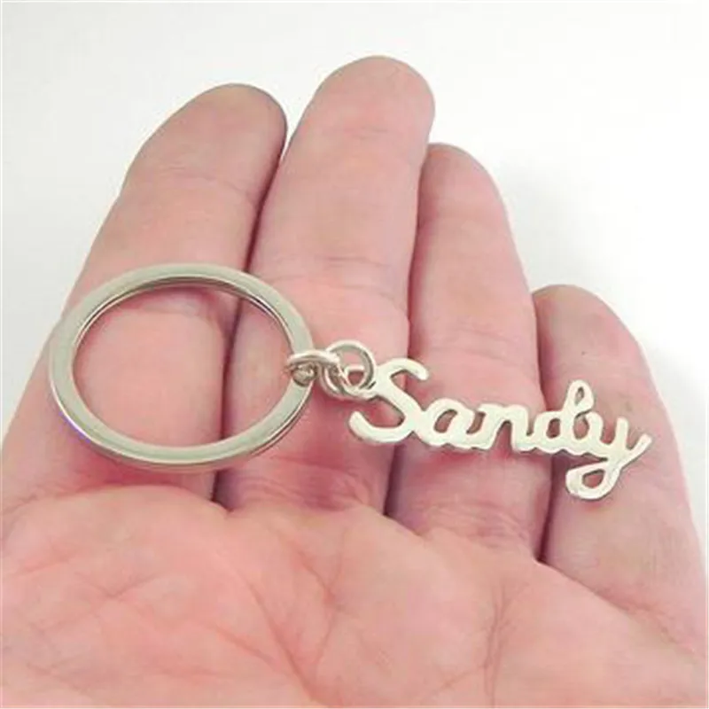 

Custom Key chain Gold Silver Monogram Initials 3 Letters Name KeyChain Stainless Steel Keychains Key ring Bag Charm Jewelry Gift