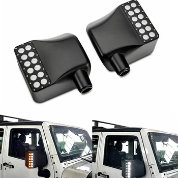 

For JEEP WRANGLER JK LED OFF ROAD REARVIEW MIRROR UPGRADE with Turn Signal Lights & DRL& Side Mirror Lights Side Mirror Lamp