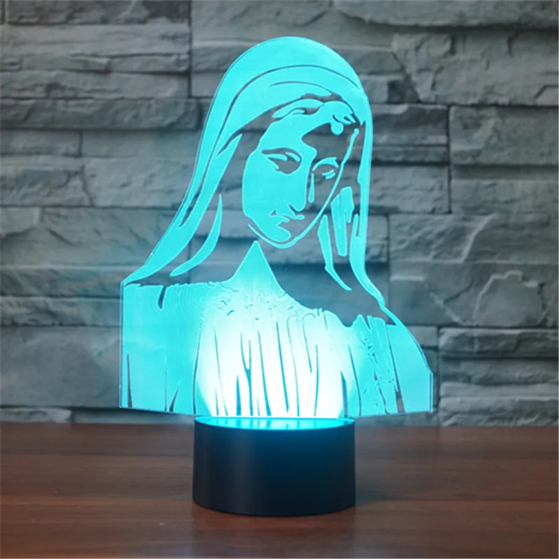 Ночной светильник Нотр дама Мария 3d небольшая настольная лампа из белого Библии