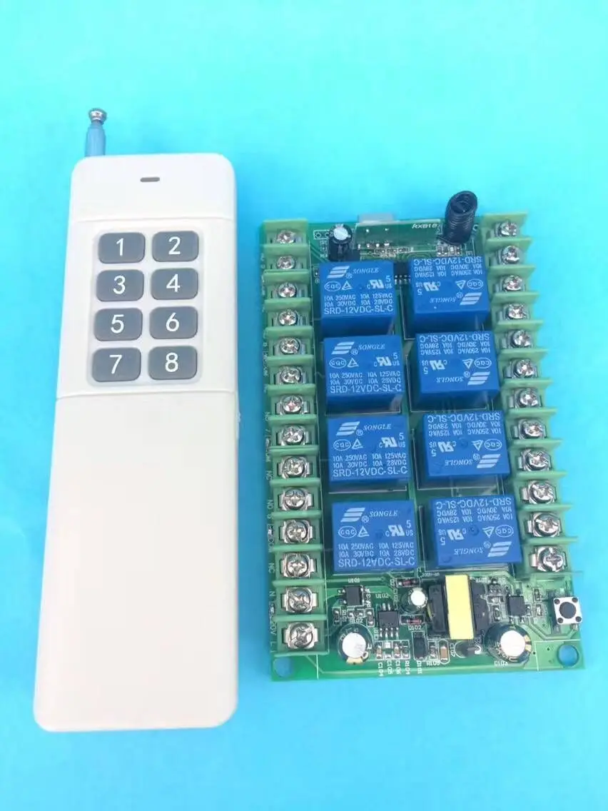 AC 220v 8CH RF Wireless Remote Control switch 1* Receiver