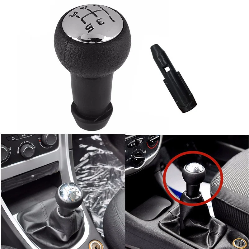 Universal 5 Speed Car Auto Gear Shift Knob with 3 Thread Adapters