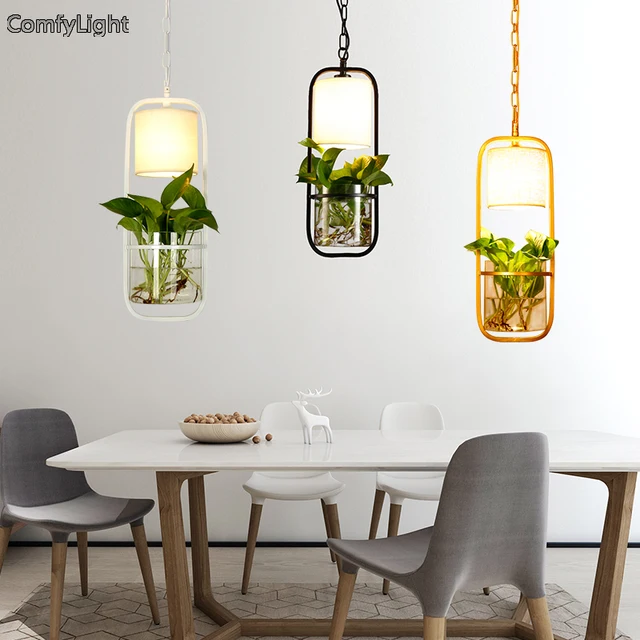 Aliexpress Gl Plants Pot Pendant Light Nature Designer Gl Plants Pot Pendant Light Nature Designer Suspension Decor Restaurant Cafe Flower Pots Growing Herb