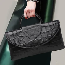 Модные Сумки из натуральной кожи высшего современный кожаный мешок ручки Для женщин банкет топ-ручки сумки леди плечо сумка через плечо