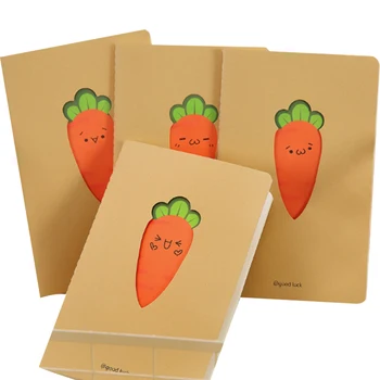 

1book/lot Creative Carrot Suture A5 Notebook Signature Guest Book Kraft Notepad 21x14cm Workbook Notebook Planners