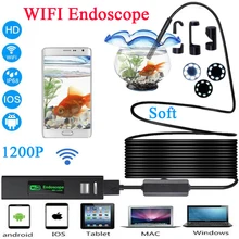 8 мм wifi эндоскоп камера HD 1200P Мини водонепроницаемый мягкий кабель камера для осмотра USB эндоскоп бороскоп IOS Android эндоскоп