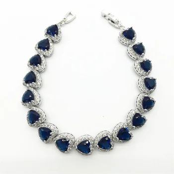 

Aisure Charming Montana Blue Colors AAA CZ Pave Heart Zircon Tennis Bracelets For Women Fashion Korean Sterling Silver Jewelry