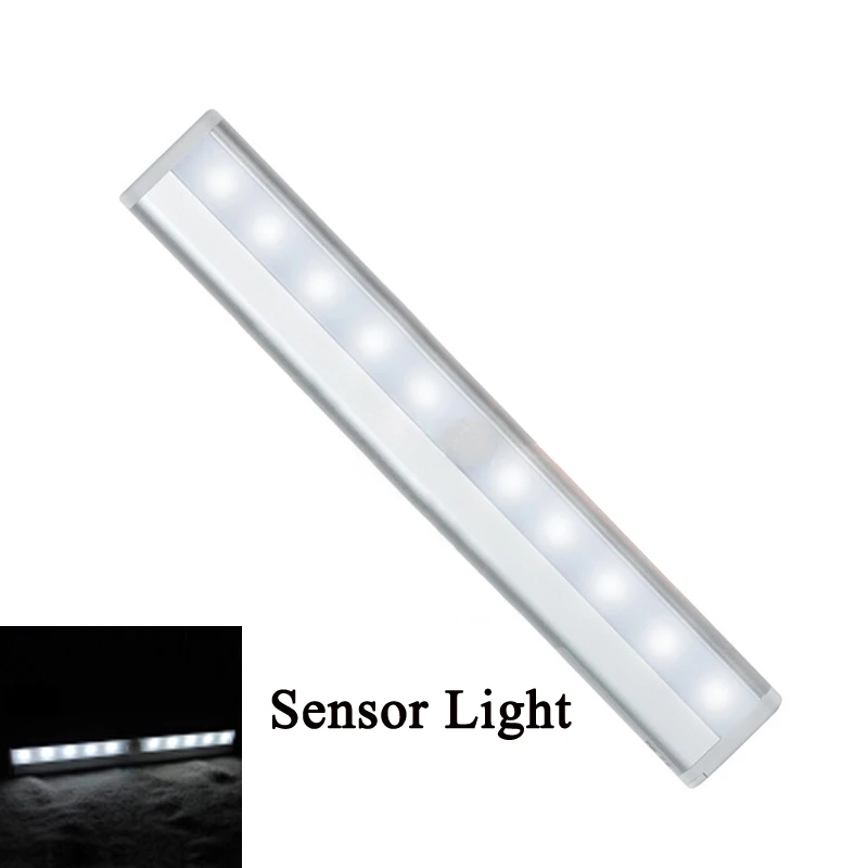

IR Type Motion Night Light 10-LED Wireless Infrared Sensor Light Magnetic Strip Aluminum Closet /Cabinet/Door Emergency Light