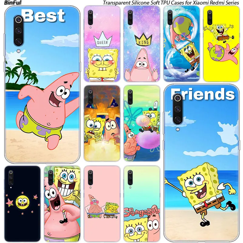 

Best friend Sponge Bob And Patrick Soft Case For Xiaomi Mi F1 9T 9 9SE 8 A2 Lite A1 A2 Mix3 Redmi K20 7A Note 4 4X 5 6 7 Pro S2