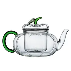 1 шт. термостойкий 3,3 Боросиликатное Стекло Тыква прозрачный чайник удобный фильтр для чайника 700 мл зеленые чайные горшки термос