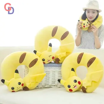 

Pikachu Neck Pillow Stuffed Car Rest Air Plane Pillow Japan Game Anime Travel U shape Pillow Birthday Sleeping Gift for boy girl