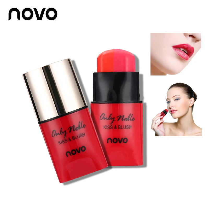 

NOVO Brand New Double Color Kiss Lip & Blush Makeup Set 4 Tone Matte Lipstick Dual Batom Rouge Face Cosmetics Waterproof Lips